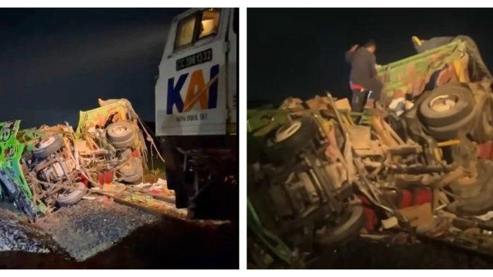 Saksi Mata: Muatan Truk Ekspedisi Overload Lalu Terbalik di Atas Rel Sebelum Tertabrak KA Sancaka