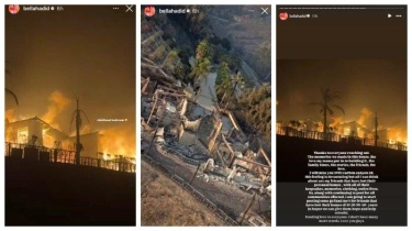 Kebakaran Besar di Los Angeles, Bella Hadid Unggah Foto Rumah Masa Kecilnya yang Hancur
