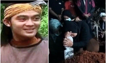 Sandy Permana Dimakamkan Jelang Tengah Malam, Istri Pegang Erat Nisan Sang Aktor