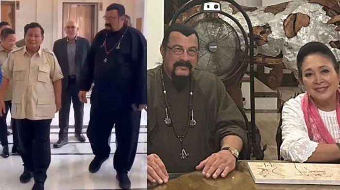 Pertemuan Tak Sengaja Prabowo & Steven Seagal Aktor Laga Amerika, Sempat Foto Bareng Titiek Soeharto