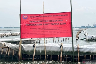 KKP Segel Pagar Laut di Perairan Bekasi