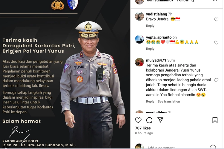 Pati Mabes Polri, Brigjen Yusri Yunus Meninggal Dunia