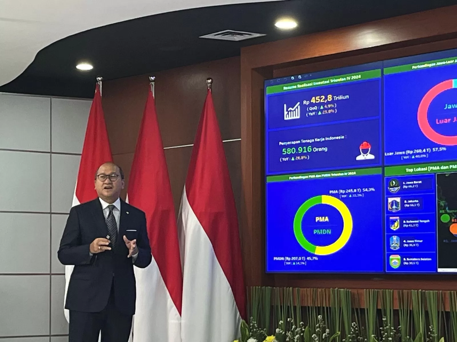 Realisasi Investasi RI Kuartal IV-2024 Tembus Rp 452,8 Triliun, Naik 23,28 Persen