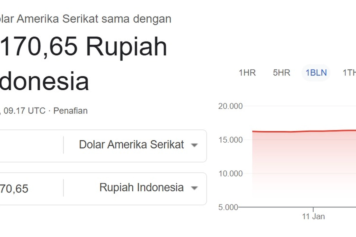 Google Buka Suara soal ''Error'' Kurs Dollar ke Rupiah jadi Rp 8.170