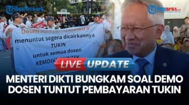 VIDEO Mendikti Saintek Bungkam Soal Aksi Demo Dosen ASN yang Tuntut Pencairan Tukin