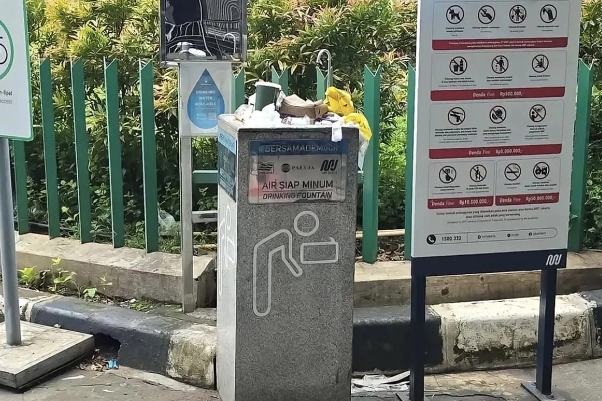 Fasilitas Air Siap Minum Jadi Tempat Sampah, Ini Kata MRT Jakarta
