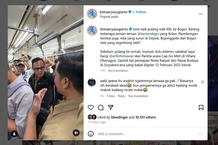 Bima Arya Jawab Tantangan Netizen, Pulang ''Ngantor'' Naik KRL ke Bogor