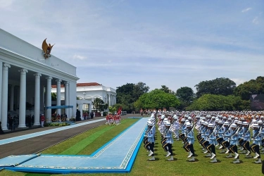 Prajurit hingga Pasukan Berkuda Penuhi Halaman Istana Bogor Jelang Kedatangan Erdogan