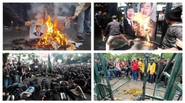 Aksi Tiarap dan Lempar Kotoran Sapi Warnai Panasnya Demo Mahasiswa Tolak Efisiensi Anggaran