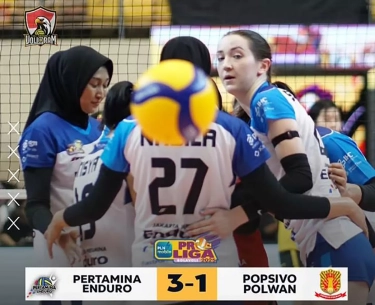 Jakarta Pertamina Enduro Cetak Sejarah Baru, Putus Rekor Kemenangan Popsivo Polwan di Proliga 2025 Palembang