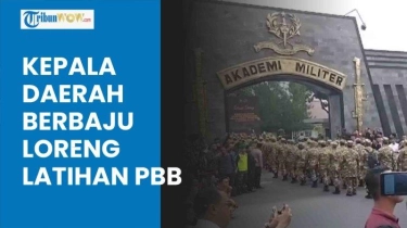 VIDEO Momen Kepala Daerah Berbaju Loreng, Kompak Baris-berbaris sebelum Memasuki Akmil Magelang