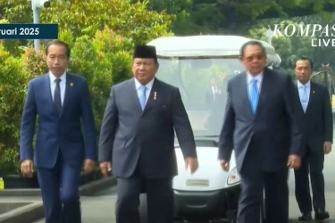 Prabowo, Jokowi dan SBY Tiba di Istana Jelang Peluncuran Danantara