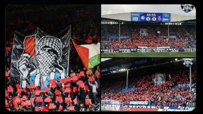 Suporter Klub Spanyol Alaves Memberikan Kartu Merah kepada Israel dalam Pertandingan LaLiga