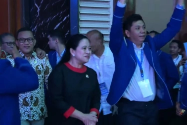 Puan Hadiri Kongres Partai Demokrat, Didampingi Bambang Pacul