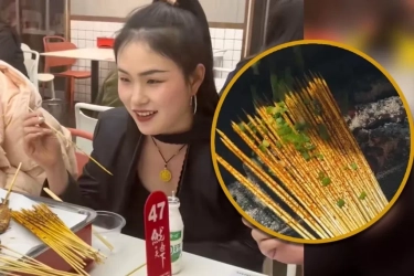 Viral Kuliner Nyeleneh di Tiongkok, Sate Tusuk Bambu Pedas Tanpa Daging Rp 22 Ribu Jadi Snack Favorit Perempuan yang Sedang Diet