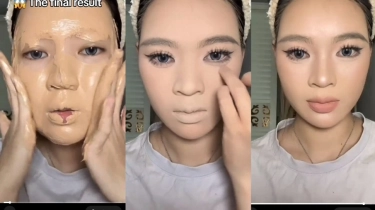 Aksi TikToker Makeup Pakai 1 Botol Foundation, Hasilnya di Luar Ekspektasi!