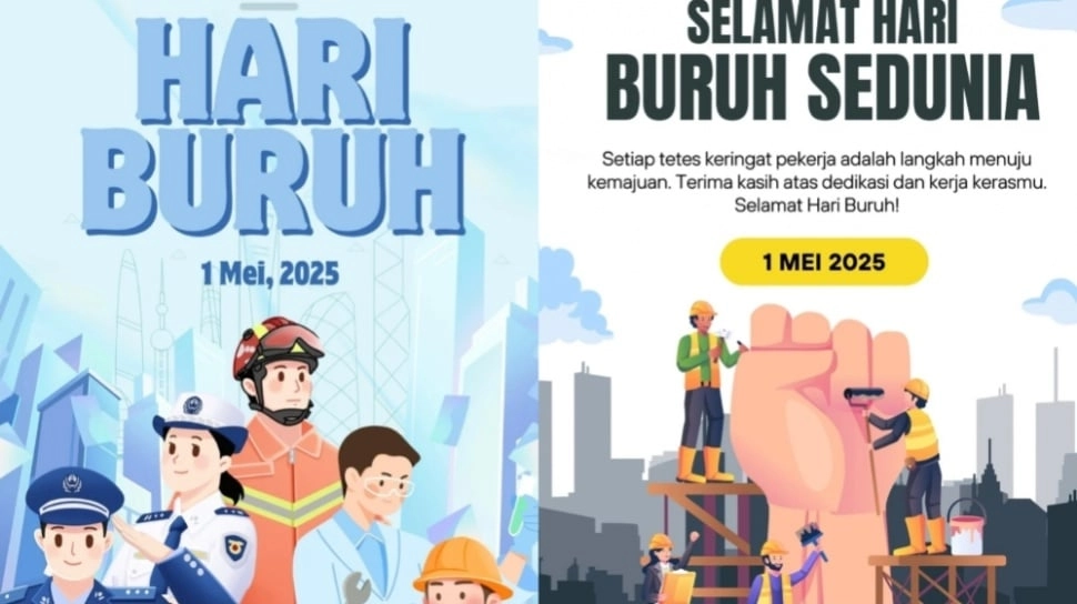 30 Poster Hari Buruh 2025 Keren Siap Pakai! Download Gratis di Sini