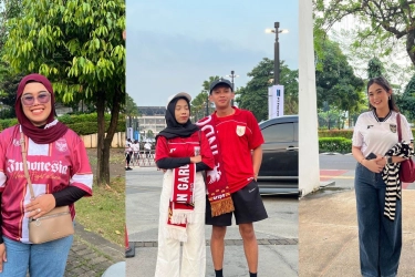 Gaya Penonton Indonesia Vs China di GBK, Catat 5 Inspirasi Outfit dengan Jersey