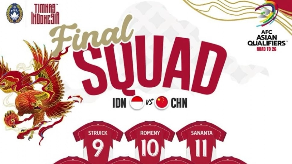 Breakingnews! 23 Pemain Timnas Indonesia vs China, Pratama Arhan Dicoret!