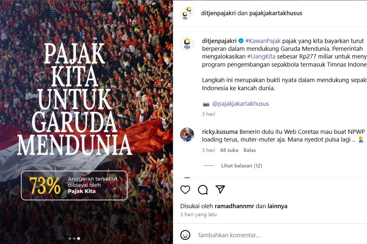 Pajak Dukung Sepak Bola Indonesia Mendunia, Harap Timnas Bisa Tembus Piala Dunia 2026