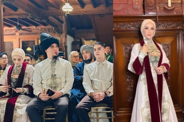 Mulan Jameela di Siraman Al Ghazali, Tampil Mewah dan Elegan dengan Outer Beludru