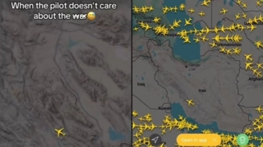 Viral Satu-satunya Pesawat Berani Lewat Langit Iran yang Sedang Perang, Faktanya Bikin Syok