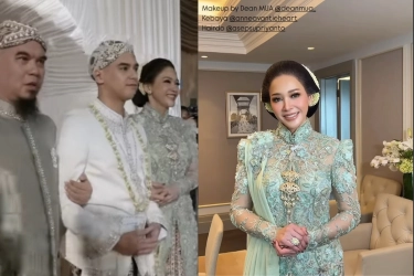 Tampil Fresh di Akad Al Ghazali, Maia Estianty Kenakan Kebaya Mint Rancangan Anne Avantie