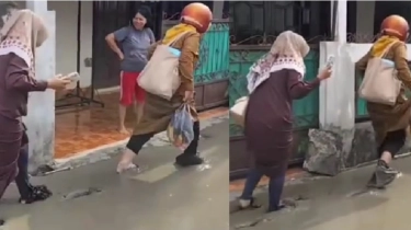 Viral Emak-emak Terobos Jalan Cor Basah Tuai Pro Kontra, Siapa yang Salah?