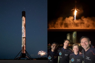 Roket Falcon 9 SpaceX Sukses Kembali Setelah 8 Menit Mengantar Misi Axiom-4