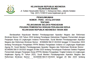 Seleksi PPPK Kejaksanaan 2025: Formasi, Tahapan, dan Jadwalnya