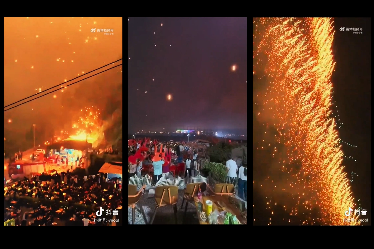 Pertunjukan Drone di China Berubah Jadi Hujan ''Meteor''