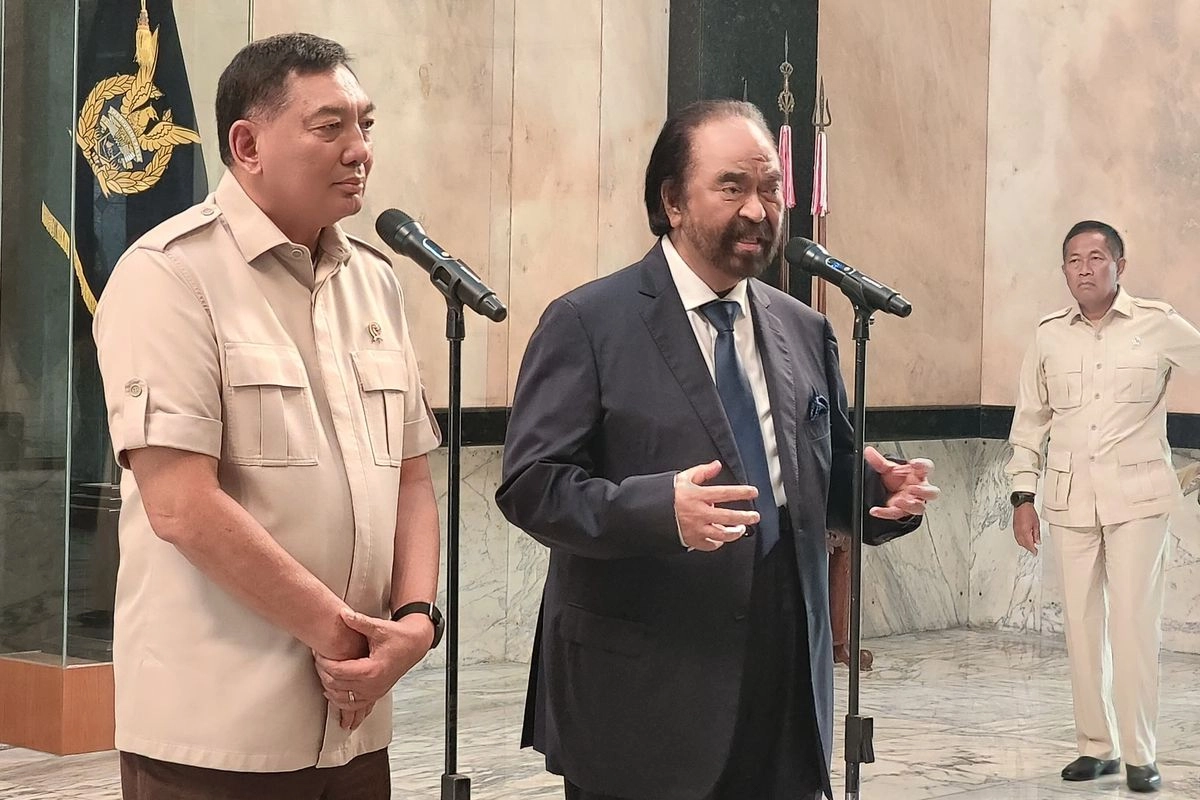 Berbincang Sejam dengan Menhan, Surya Paloh Bicara Harapan ke Pemerintah