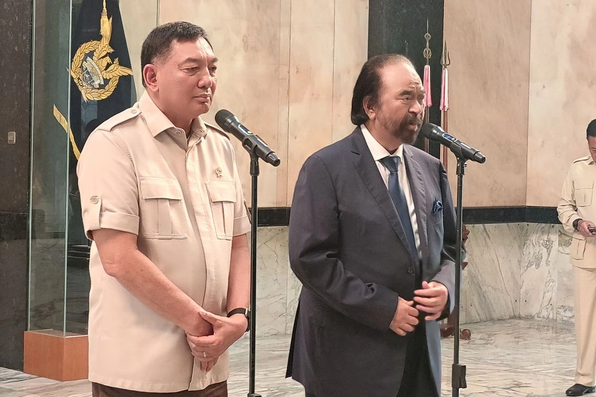 Surya Paloh Klaim Tak Bahas Kabinet Saat Bincang Bareng Sjafrie di Kemenhan