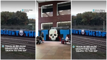 Pesan Keras di Gerbong Kereta, Grafiti Anti IDF Gegerkan Publik