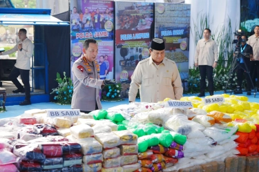 Polri Musnahkan 214,8 Ton Narkotika, Prabowo: Narkoba ini Rusak Masa Depan Bangsa