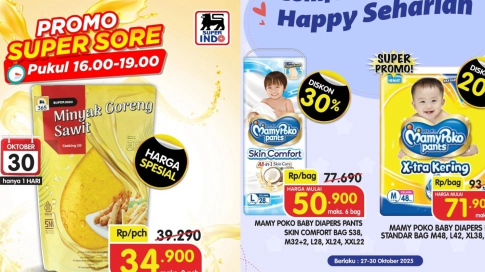 Promo Superindo Hari Ini 30 Oktober 2025: Diskon Minyak Goreng hingga Popok Bayi