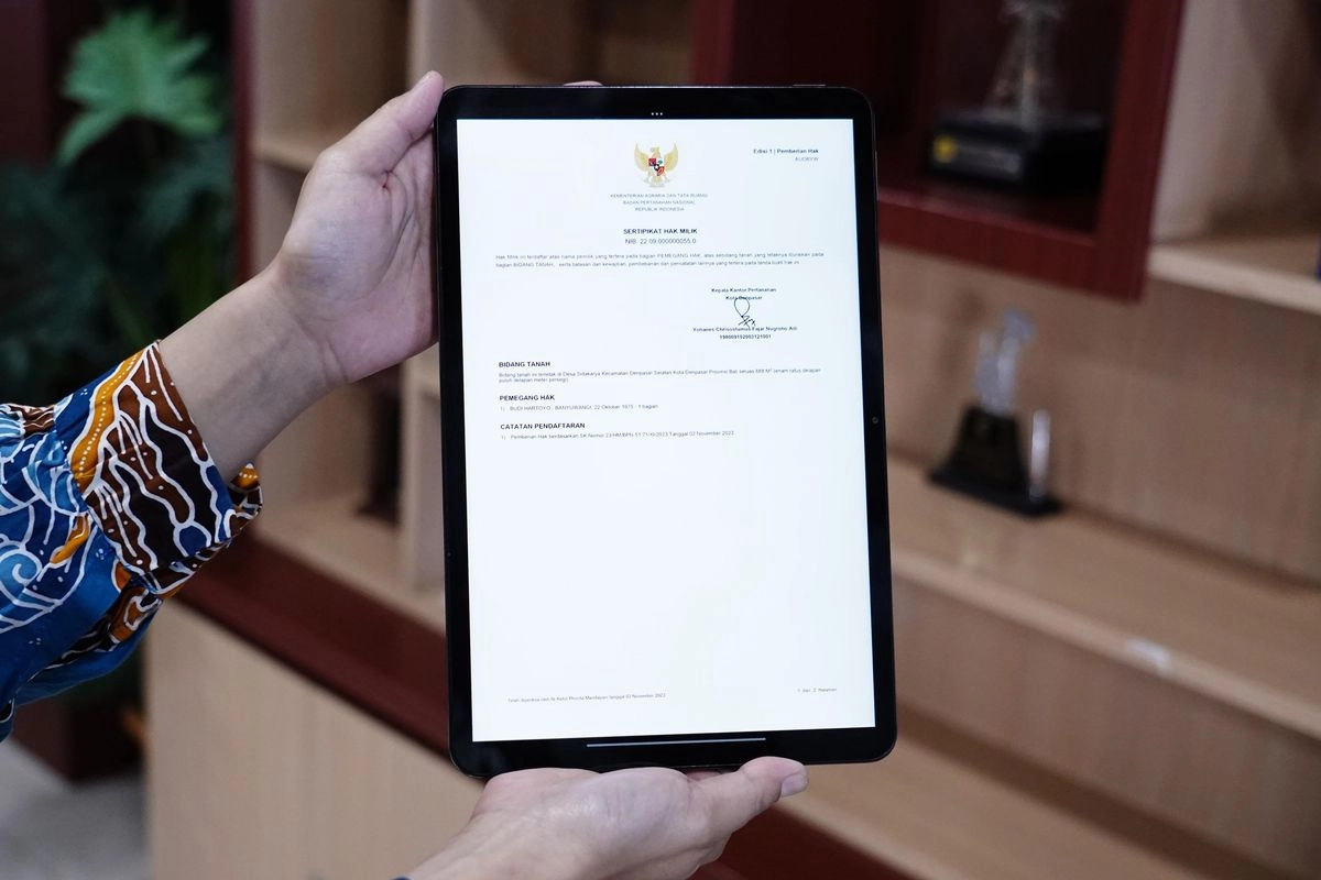 Sederet Keuntungan Punya Sertifikat Tanah Elektronik