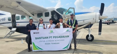 Kirim 1 Ton Bantuan Logistik ke Aceh, Pegadaian Tembus Wilayah Terisolir Dengan Bantuan Pesawat Carter