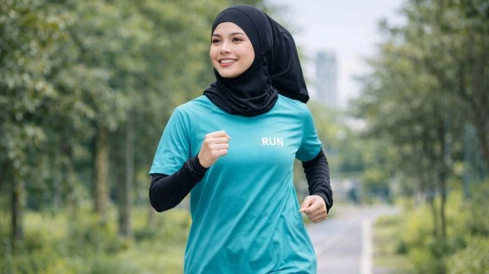 5 Outfit Lari Wanita Berhijab yang Nyaman, Modis, dan Tetap Syari