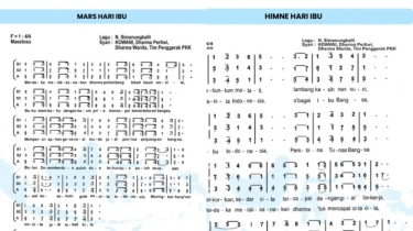 Lirik Mars Hari Ibu dan Hymne Hari Ibu Lengkap Beserta Partitur Not Angkanya