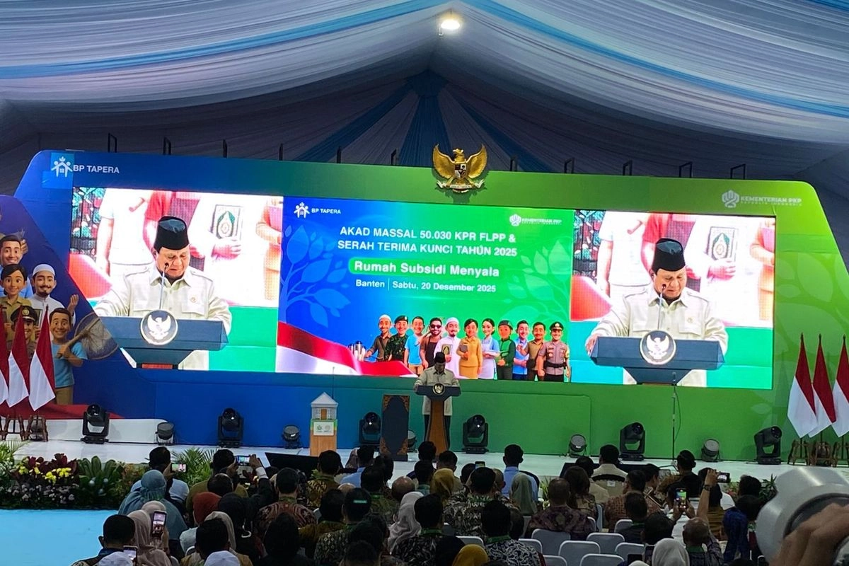 Prabowo Resmikan Akad Massal 50.030 Unit Rumah Subsidi di Serang