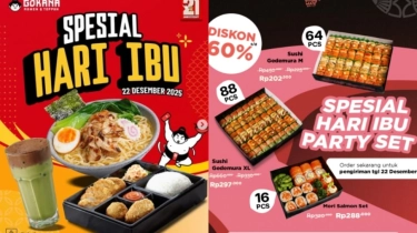 8 Promo Makanan Spesial Hari Ibu 2025, dari Hidangan Jepang hingga Kue