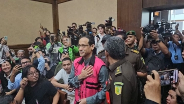 Penampakan Nadiem Makarim Hadiri Sidang Dakwaan Dugaan Korupsi Pengadaan Laptop Chromebook