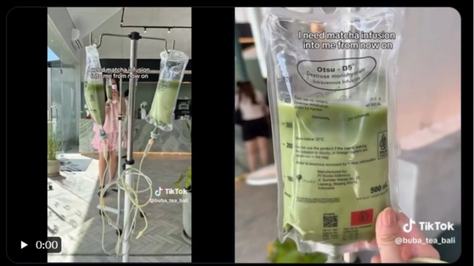 Apa Itu Infus D5? Viral Kemasannya Diduga Dipakai Jual Matcha di Bali