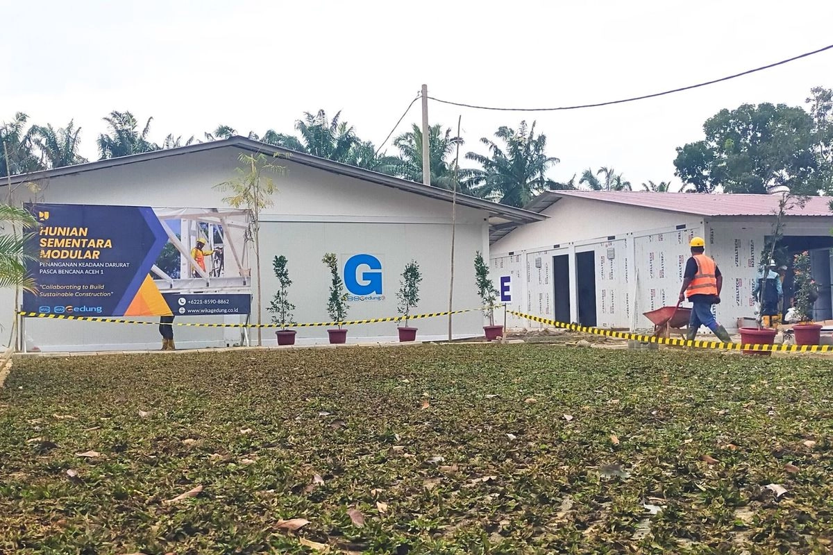 Kolaborasi WIKA-WEGE Dukung Kementerian PU Percepat Pembangunan Huntara Modular di Aceh Tamiang