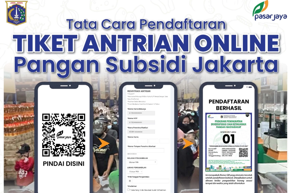 Cara Daftar Antrian Pangan Bersubsidi KJP Pasar Jaya 2026 Lewat HP, Ini Linknya