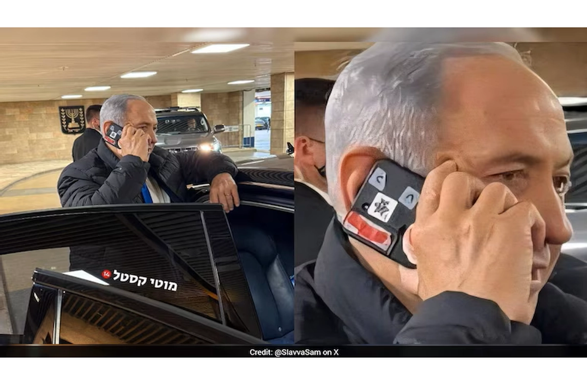 Viral di Medsos, Kamera HP PM Israel Benjamin Netanyahu Ditutup Stiker Khusus