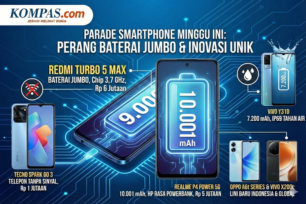 Parade HP Baru Pekan Ini: Baterai 10.001 mAh hingga Fitur Telepon Tanpa Sinyal