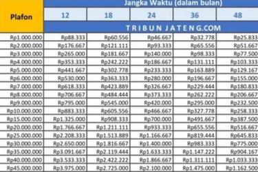 Tabel KUR BRI Februari 2026: Pinjaman Rp 1 Juta-Rp 200 Juta, Ini Angsurannya per Bulan