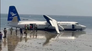 Pesawat Starsky Aviation Tergelincir di Somalia, Mendarat Darurat di Pantai, Seluruh Penumpang Selamat